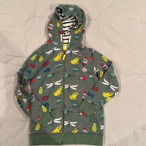 MiniBoden hoodie with insects, frogs, and critters! EUC